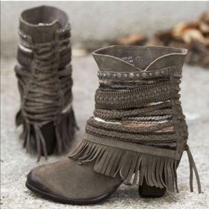 Leather Fringe Festival Boots